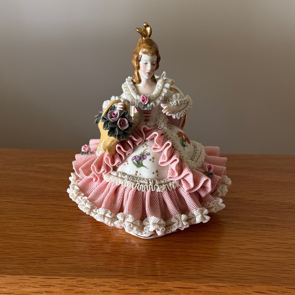 Vintage “Dresden Porcelain” Lace Woman Figurine
